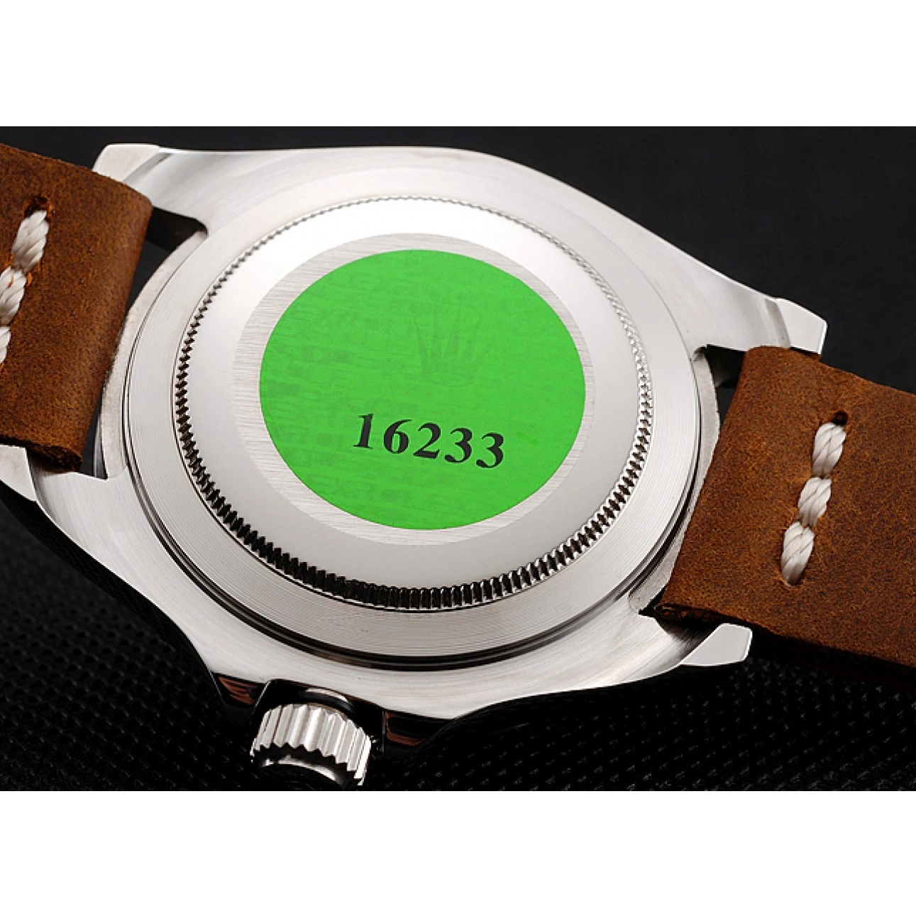 Aaa replica Rolex Master Yacht Black Case Bracelet 1453859 Dial Brown Leather Silver 0622